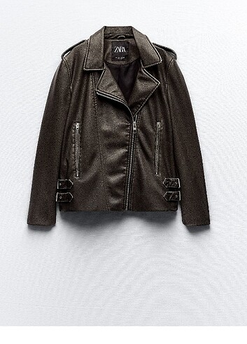 Zara XS etiketli kahverengi deri ceket