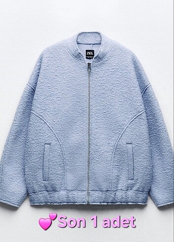 Zara XS-S etiketli mavi buklet ceket