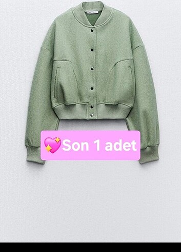 Zara marka etiketli yeşil bomber ceket