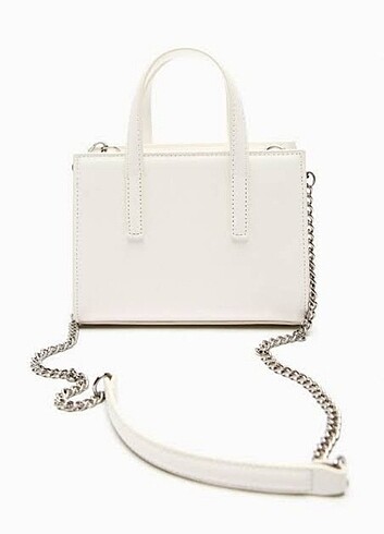Zara Zara marka etiketli beyaz askılı çanta 