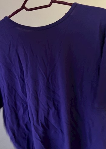 Mor, Kısa Kollu, Salaş Hamile Bluzu - Görsel 3