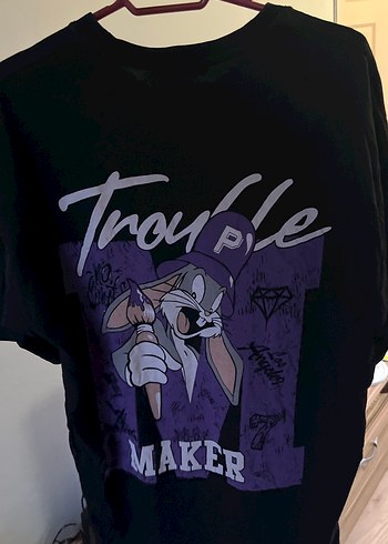 Baskılı Hamile Tişörtü, Mor, Kısa Kollu - Görsel 3