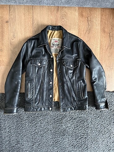 Levis trucker deri ceket vintage eskitme deri