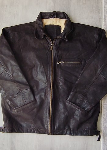 AMERİKADAN VİNTAGE DERİ MOTORCU MONTU MONT - Görsel 4