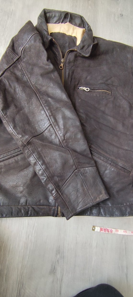 AMERİKADAN VİNTAGE DERİ MOTORCU MONTU MONT - Görsel 5