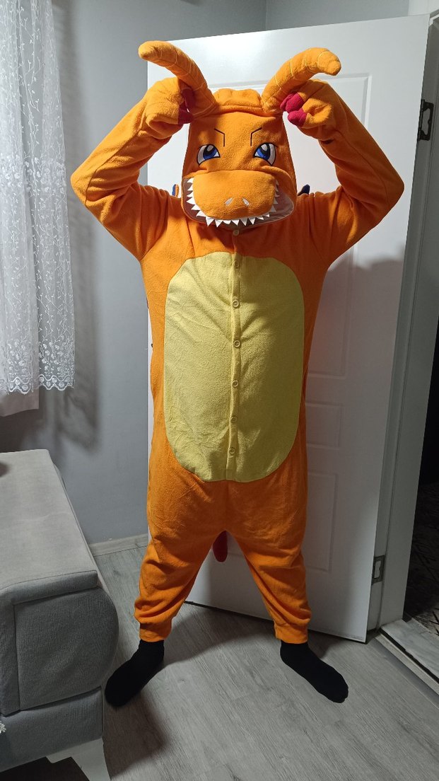 DİNOZOR EJDERHA POKEMON YETİŞKİN KOSTÜM - Görsel 4