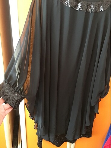 Tüllü model şifon gece elbisesi - Görsel 6