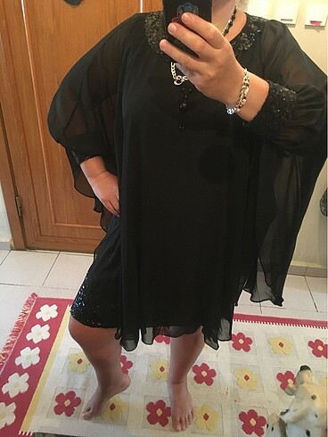 Tüllü model şifon gece elbisesi - Görsel 11