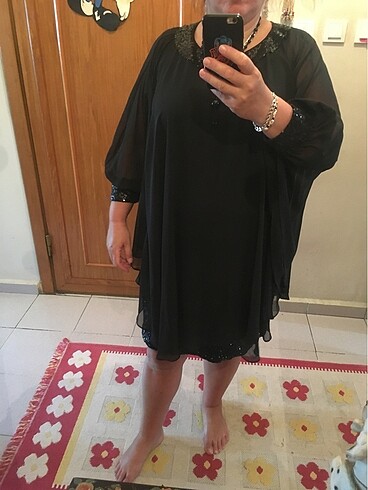 Tüllü model şifon gece elbisesi - Görsel 9