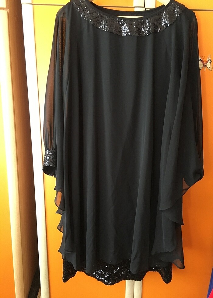 Tüllü model şifon gece elbisesi - Görsel 2