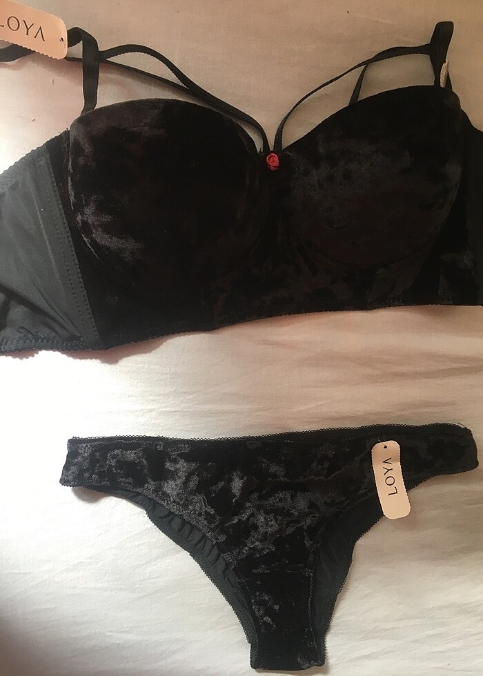 Marka sıfır  kadife iç çamaşır takımı - Görsel 4