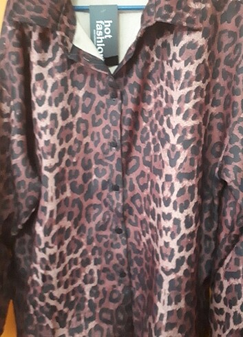 Leopar model muhtesem gomlek - Görsel 5