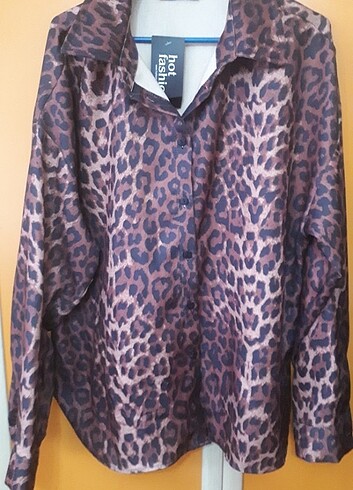 Leopar model muhtesem gomlek - Görsel 7