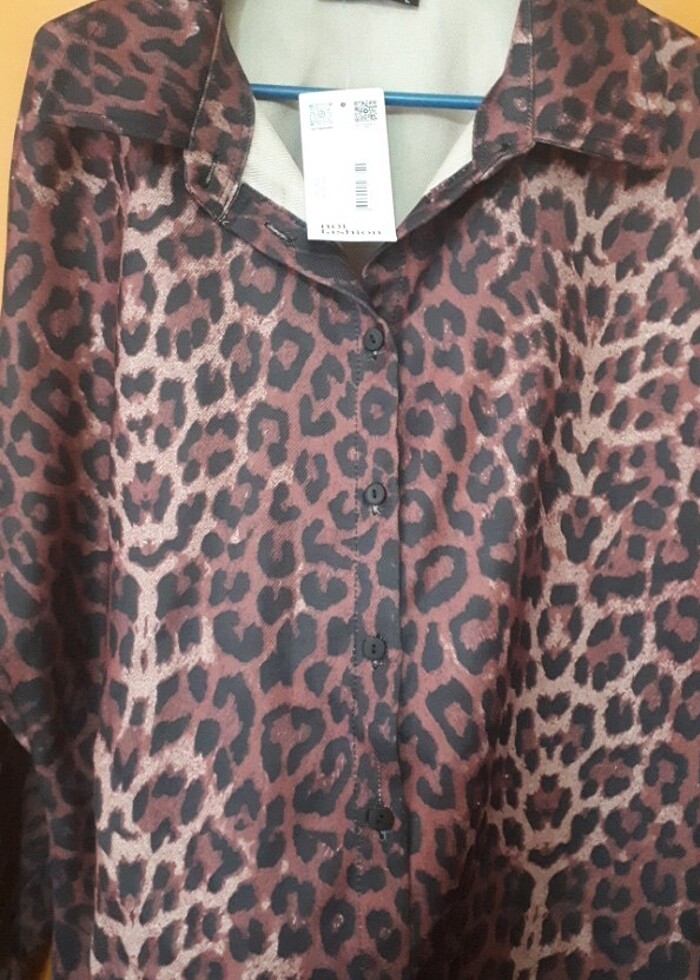 Leopar model muhtesem gomlek - Görsel 2