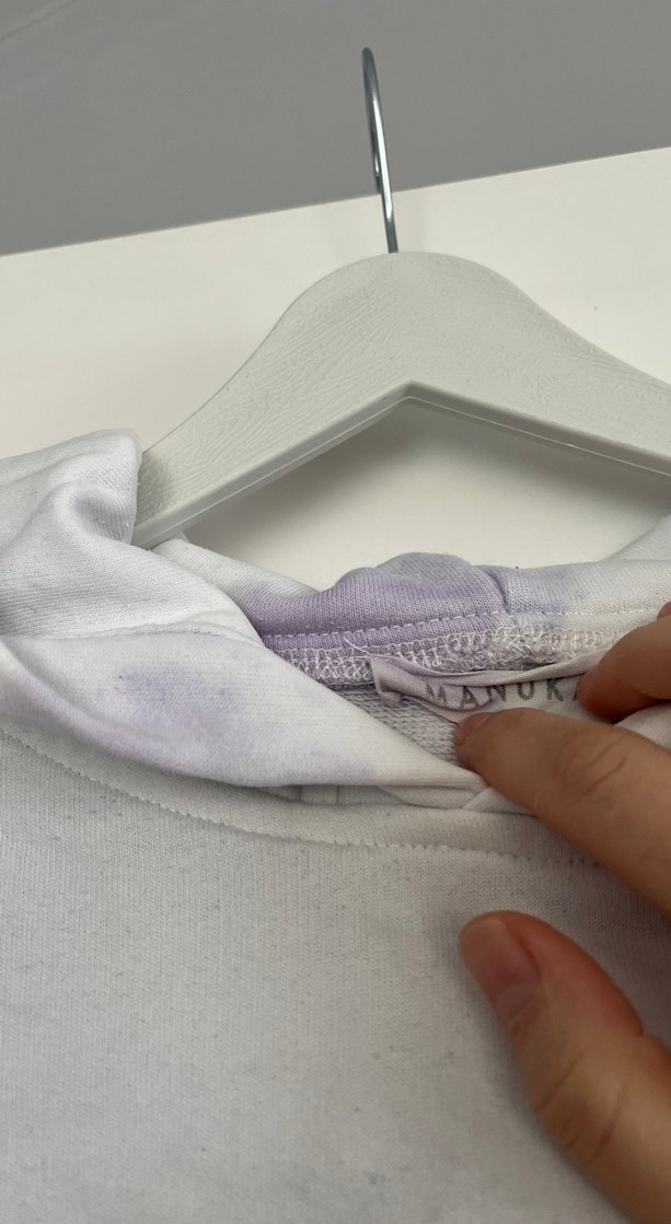 Kadın Mor Batik Desenli Kapüşonlu Sweatshirt - Görsel 3