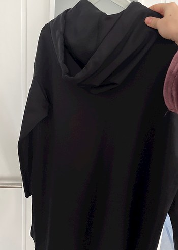 Siyah Kapüşonlu Oversize Sweatshirt - Görsel 3