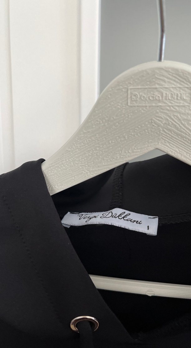 Siyah Kapüşonlu Oversize Sweatshirt - Görsel 2