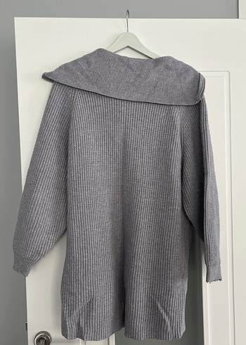 Gri Örgü Kadın Midi Kazak - Görsel 3