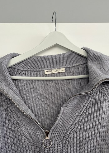 Gri Örgü Kadın Midi Kazak - Görsel 2