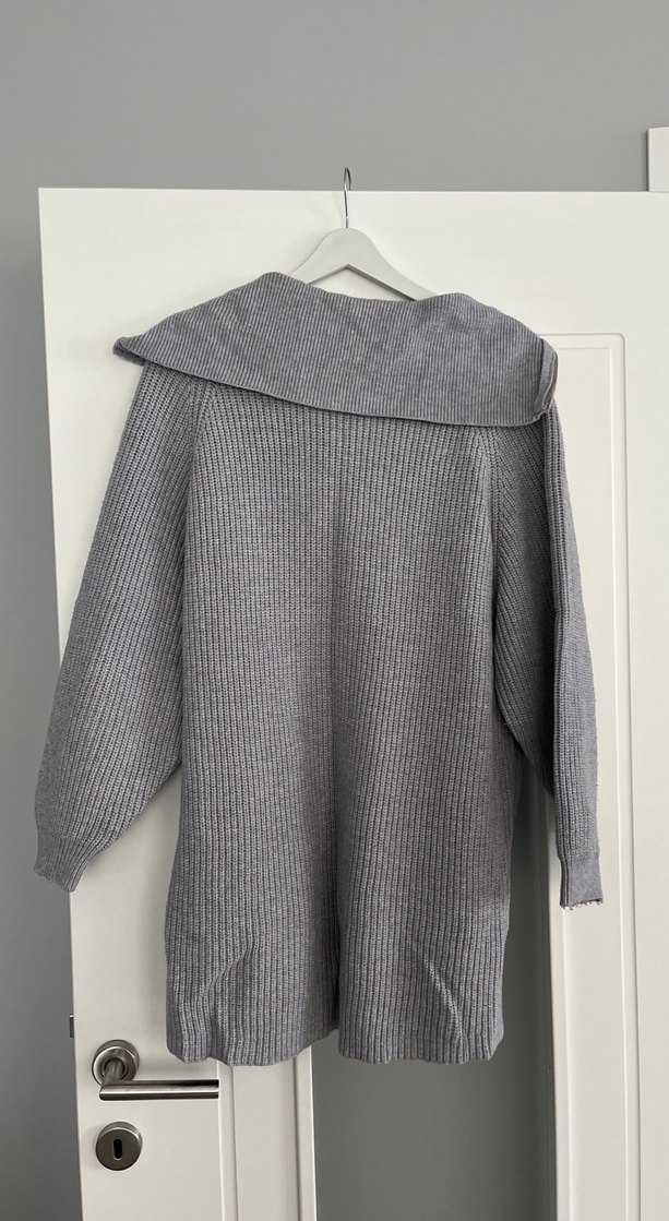 Gri Örgü Kadın Midi Kazak - Görsel 3