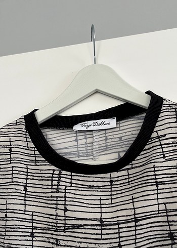 Gri Baskılı Kadın Uzun Tunik - Görsel 2