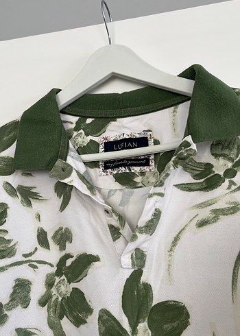 Yeşil Çiçek Desenli Erkek Polo Tişört - Görsel 2