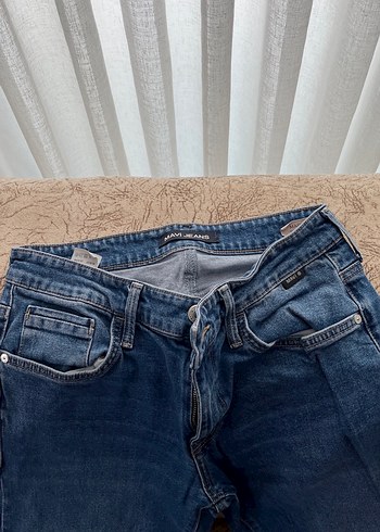 Erkek Gri Mavi Normal Boy Kot Pantolon - Görsel 3