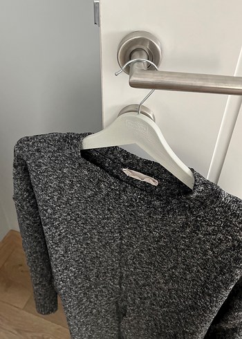 Gri Örgü Kadın Triko Kazak takım - Görsel 2