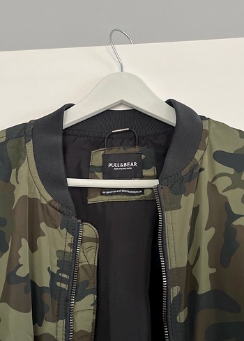 Kadın Kamuflaj Desenli Fermuarlı Bomber Ceket - Görsel 2