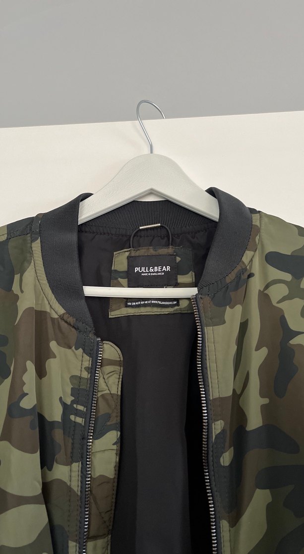 Kadın Kamuflaj Desenli Fermuarlı Bomber Ceket - Görsel 2