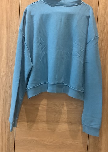 Mavi Yarım Fermuarlı Kadın #Sweatshirt - Görsel 2