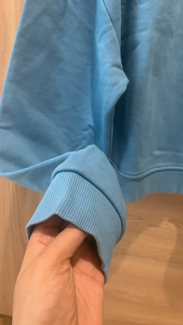 Mavi Yarım Fermuarlı Kadın #Sweatshirt - Görsel 4