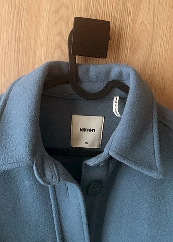 Düğmeli Mavi Midi Kadın #kaban - Görsel 3