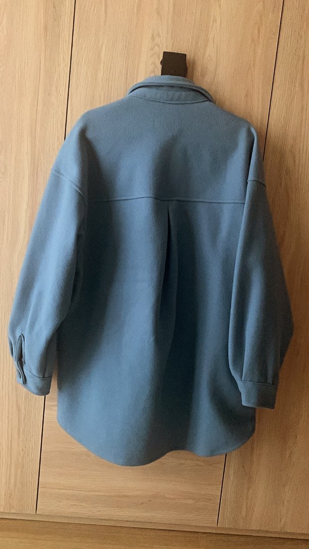 Düğmeli Mavi Midi Kadın #kaban - Görsel 2