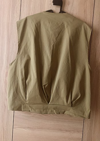 Bej Kemerli Kolsuz Midi Kadın #Yelek - Görsel 3