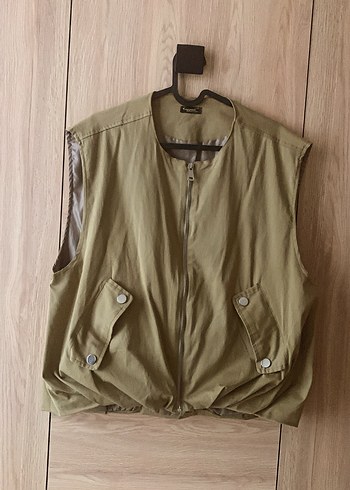 Bej Kemerli Kolsuz Midi Kadın #Yelek - Görsel 2