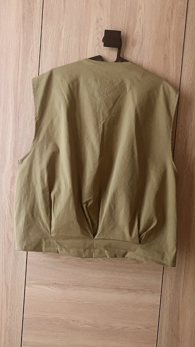 Bej Kemerli Kolsuz Midi Kadın #Yelek - Görsel 3