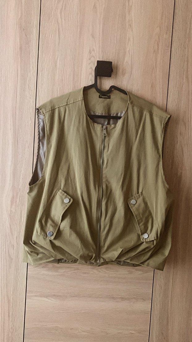 Bej Kemerli Kolsuz Midi Kadın #Yelek - Görsel 2