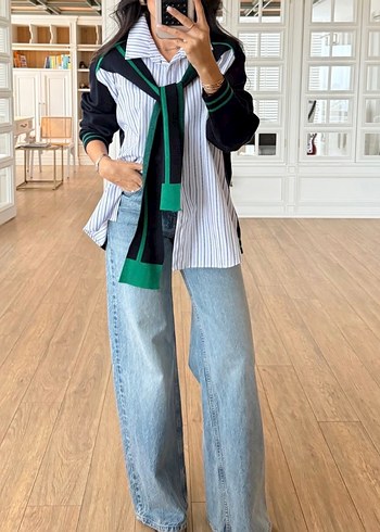 Onix Kendinden Şallı Gömlek Detaylı Triko - Görsel 2