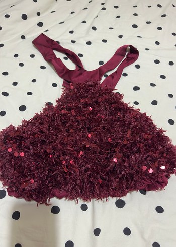 Tuylu bordo kirmizi zara ust - Görsel 3