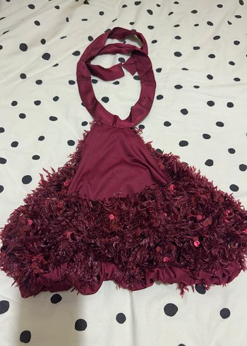 Tuylu bordo kirmizi zara ust - Görsel 4