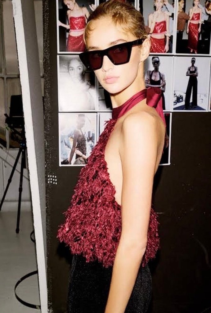 Tuylu bordo kirmizi zara ust - Görsel 2