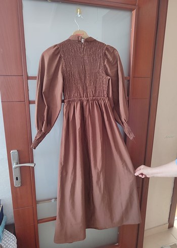 Bej Uzun Keten Bohem Elbise - Görsel 2