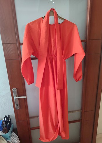 Drapeli Yeşil Uzun Kollu Kadın Elbise - Görsel 3