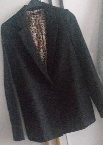 Kemer Detaylı Siyah Kadın Blazer Ceket - Görsel 2