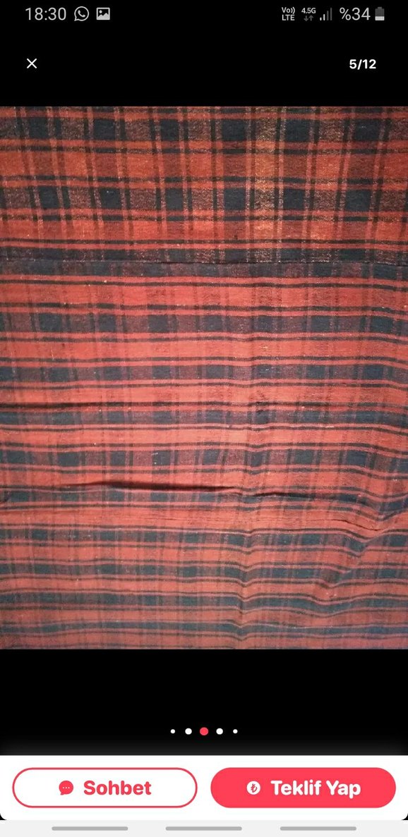 Koyu Kırmızı Çizgili Geleneksel Halı - Görsel 3