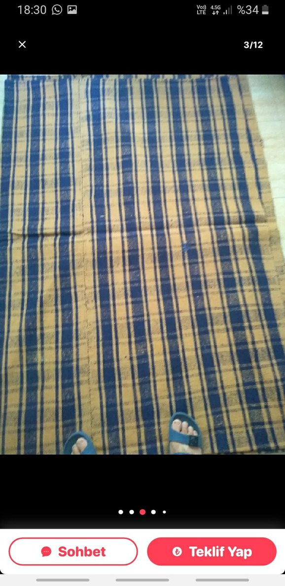 Koyu Kırmızı Çizgili Geleneksel Halı - Görsel 2