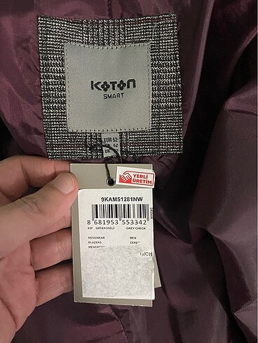 52 Beden Koton Erkek Ceket