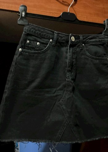 H&M Siyah Denim Mini Etek
