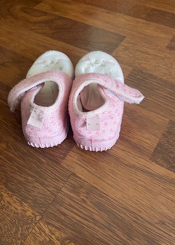 Kız Çocuk Pembe Nakışlı Sıcak Terlik - Görsel 2